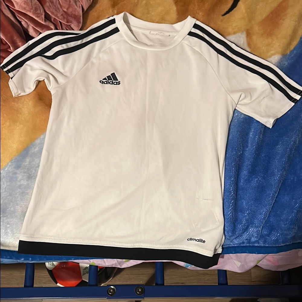 Adidas Kids White and Black Climalite Jersey